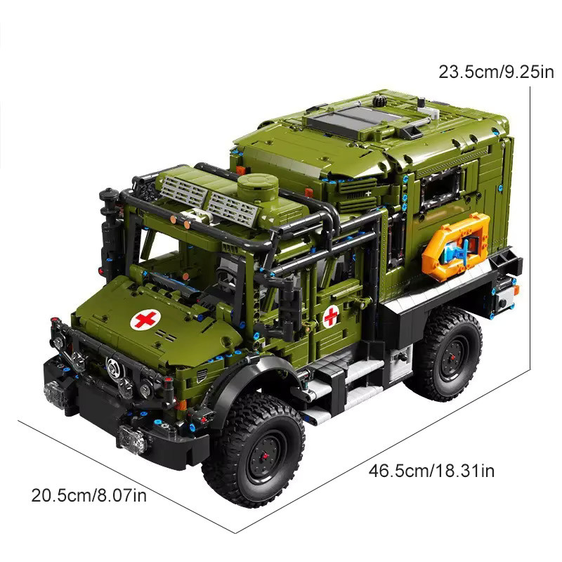 barweer Militärisches Unimog-Rettungsfahrzeug, Baukasten, 3.850 Teile - Bild 5