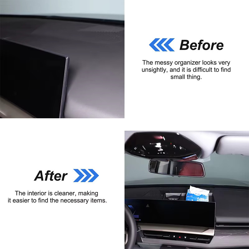 Suetlcoity Dashboard Organizer für BMW 5er G60 (2024-2025) zur Aufbewahrung von Handy und Schlüsseln, Schwarz - Bild 2