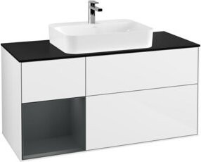 V&B Waschtischunterschrank Finion Wandbeleuchtung in Weiß lackiert, Breite: 120 cm, Höhe: 50,1 cm, Tiefe: 50,1 cm - Bild 1