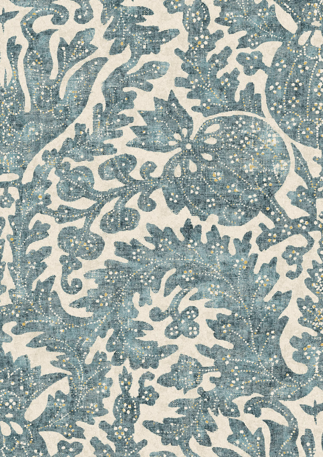 Lewis & Wood Tapete Pomegranate - Sea Holly in Blau mit floralem Botanical-Design - Bild 1