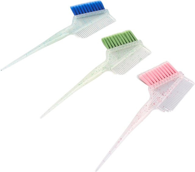 Koogeelife Haarfärbepinsel Kamm, 3 Stück, Nylonhaar, weiß - Bild 1