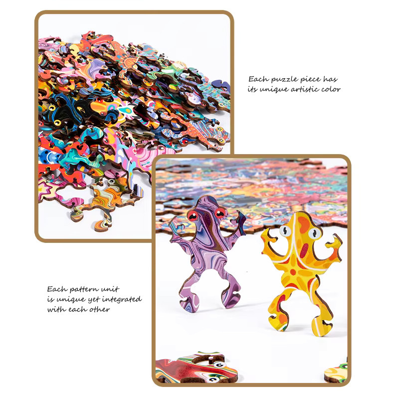 Dusan Wood Frosch-Puzzle, 100 Teile, bunt - Bild 5