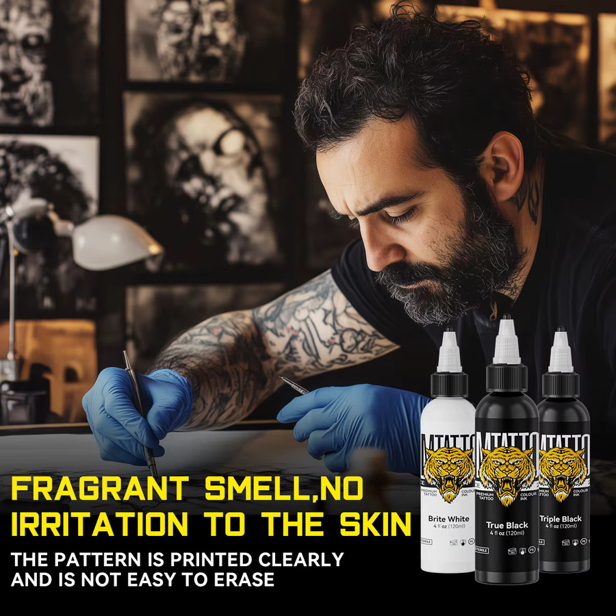 DMTATTOO Tattoo-Tintenpigment, Schwarz, 120 ml, semi-permanent - Bild 4