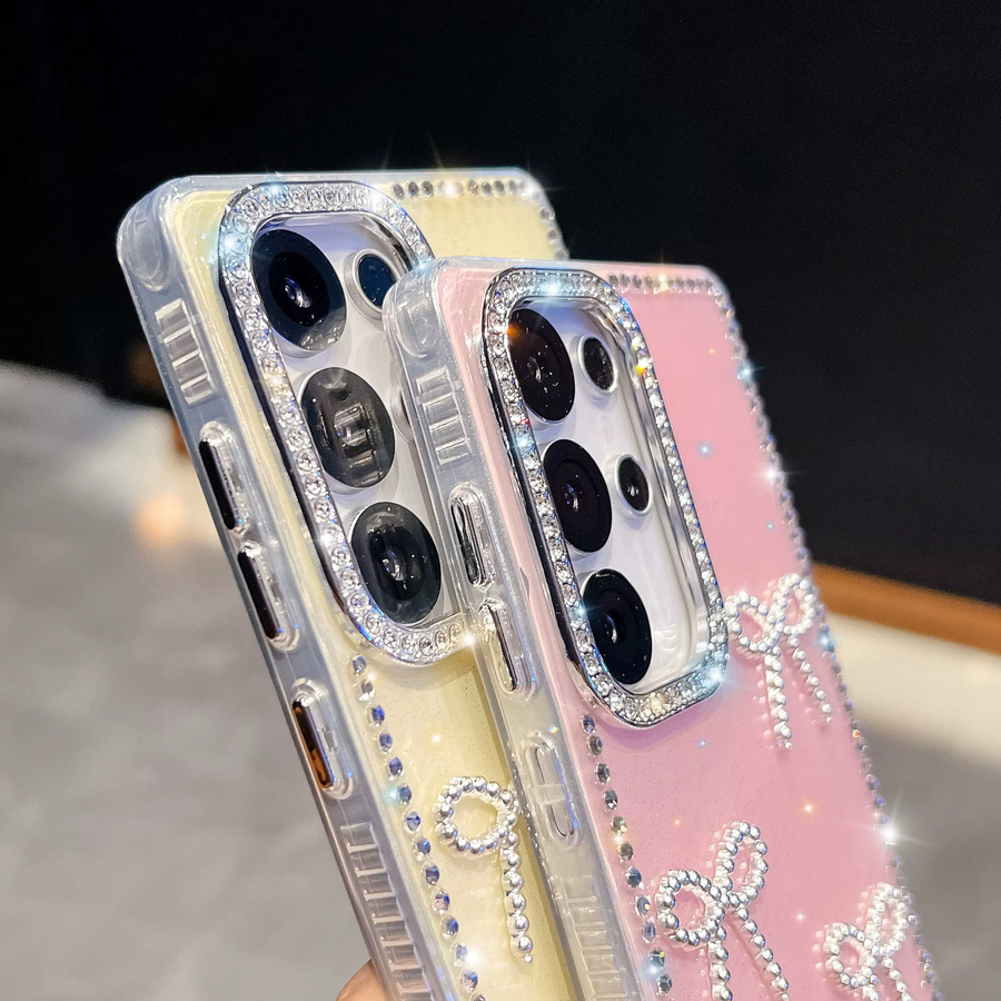 Luxus Schmetterling Handyhülle mit Diamant-Effekt und Glitzer für Samsung Galaxy S23 S24 S25 Ultra A16 A17 A26 A36 A56 A15 A35 A55 in Transparent Multicolour - Bild 1