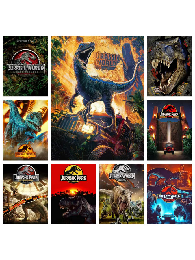 KAYOU Jurassic World Diamond Painting Kit Dinosaurier-Stickerei DIY-Mosaik in Multicolour, B/H: 30,0 x 20,0 cm - Bild 3