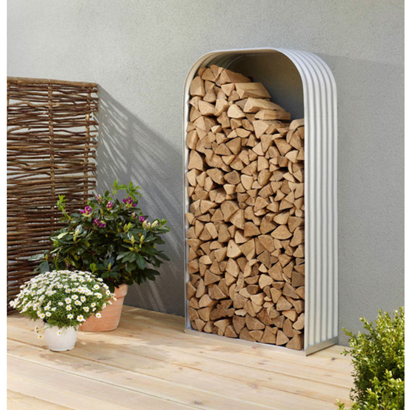 VITAVIA Holzlager Lignum 401 aus Zincalume in Silberfarben, B/H/T: 41 x 66 x 21,5 cm - Bild 2