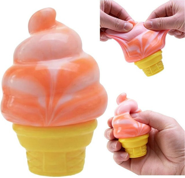 Needoh Eiscreme-förmiges Mochi Squishy Spielzeug, Creme-Waffel Überraschung - Bild 1