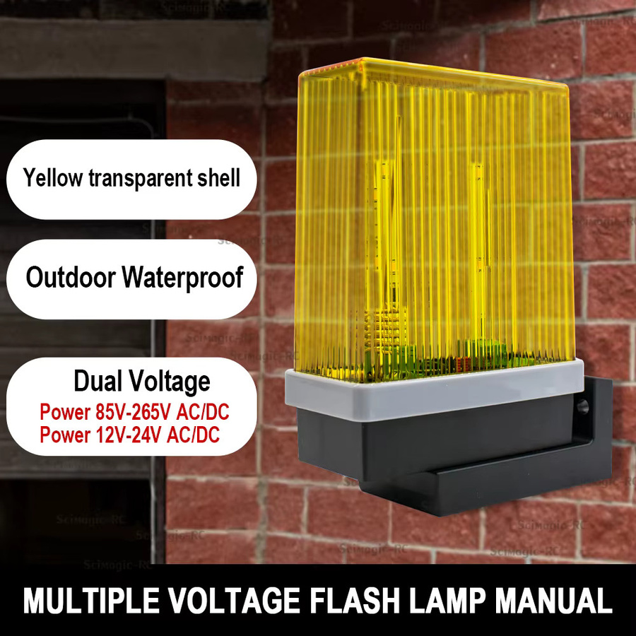 Scimagic-RC Sicherheitsschutz Blinklicht in Gelb für Torlichtalarm 12V-265V AC/DC - Bild 3