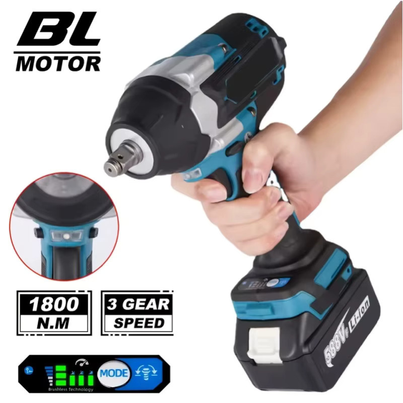 Makita LXT Bürstenloser elektrischer Schlagschrauber mit 1/2 Zoll Antrieb und Werkzeugkasten-Set, Blau, passend für 18V Akkus - Bild 7