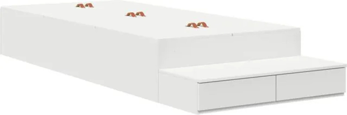 vidaXL Funktionsbett mit Stauraum in Weiß, modern und minimalistisch aus Holzwerkstoff, L x B x H: 236,5 x 80 x 31,5 cm - Bild 1
