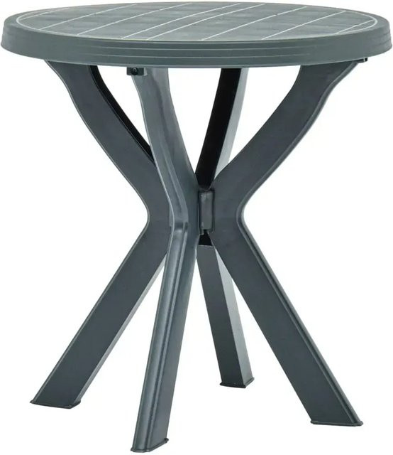 vidaXL Bistrotisch aus Kunststoff in Grün für Garten, Terrasse und Balkon, Durchmesser: 70 cm, Höhe: 72 cm - Bild 1