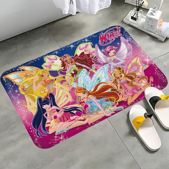 Winx Club Fußmatte für Mädchen, rutschfest und waschbar, Mehrfarbig, B/T: 60 x 40 cm - Bild 1