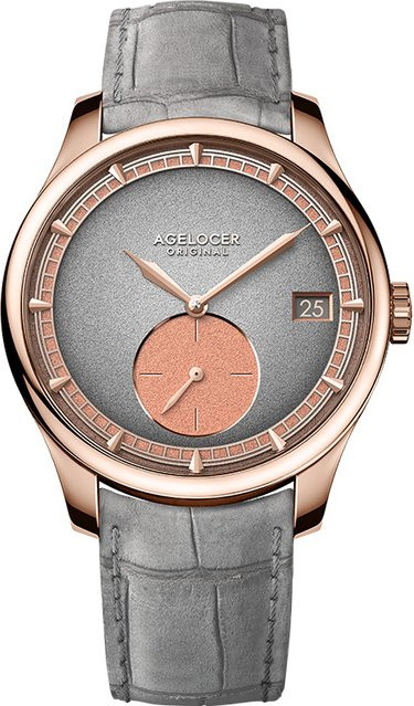AGELOCER Automatik-Armbanduhr, Edelstahl, Leder, Herren - Bild 1