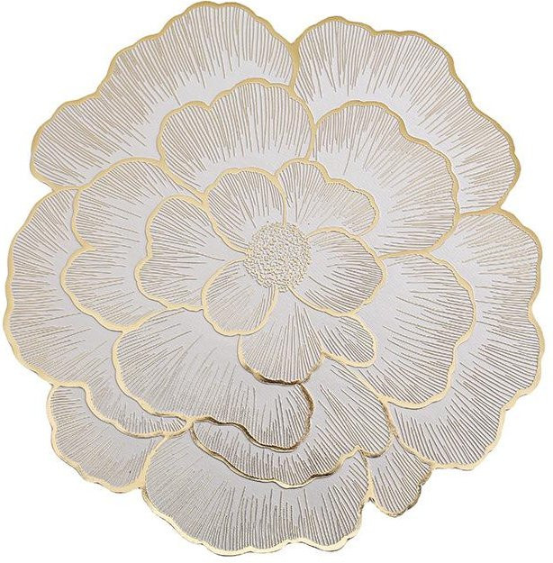 Love Home Garden Tischset aus PVC mit Blumenmuster in Gold, hitzebeständig und dekorativ, Durchmesser: 38 cm - Bild 1