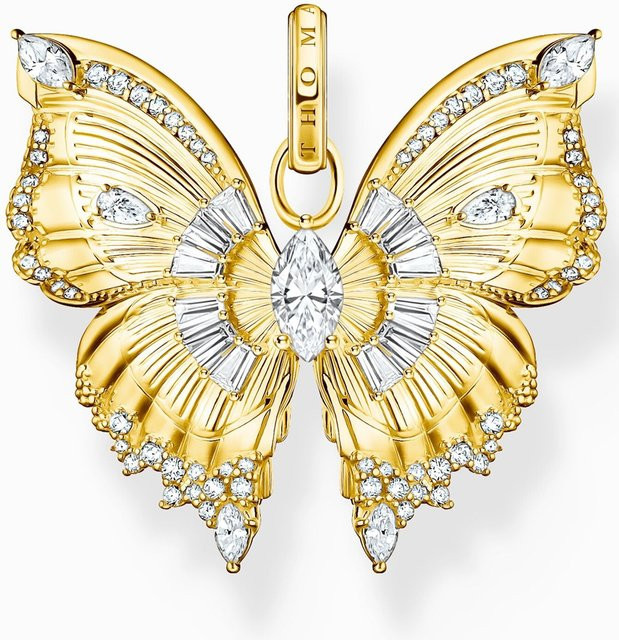 Thomas Sabo Anhänger Butterfly, 925 Silber, vergoldet, Zirkonia, Damen - Bild 1