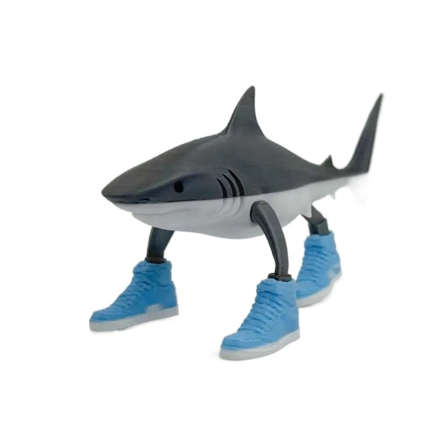 Tralalero Tralala Hai-Figur Beweglich Lustige Puppe 3D-gedrucktes Spielzeug - Bild 2