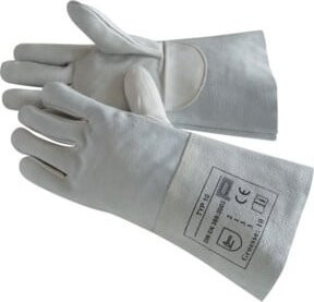 Penkert Schweißerhandschuh Typ 10 Kat. II aus Leder, Farbe: Weiß, Größe: 10, Länge: 35 cm - Bild 1