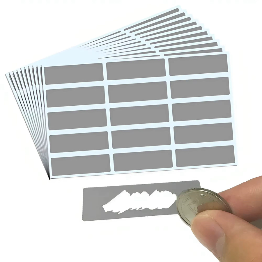 Haile Rubbelaufkleber rechteckig in Silber, 100 Stück (10 Blatt), B: 4,8 cm, H: 1,5 cm - Bild 2