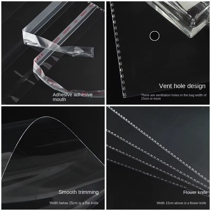 100 Stück transparente OPP Plastiktüten selbstklebend für Süßigkeiten, Lutscher und Kekse zur Geschenkverpackung - Bild 1