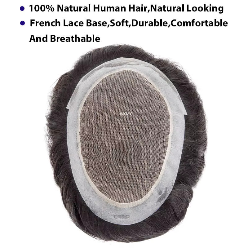 WXMY Haarprothese für Herren, natürliches Echthaar, 15,2 cm - Bild 5