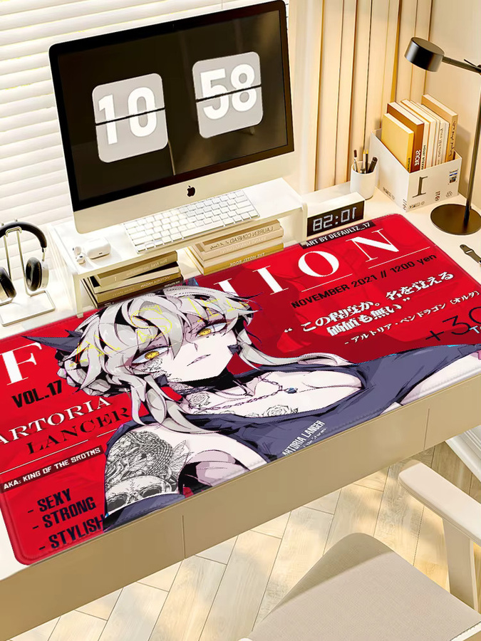 HYBXAXC Gaming Mauspad mit Anime Mädchen Motiv, rutschfeste Deskmat in Multicolour für PC und Laptop - Bild 6