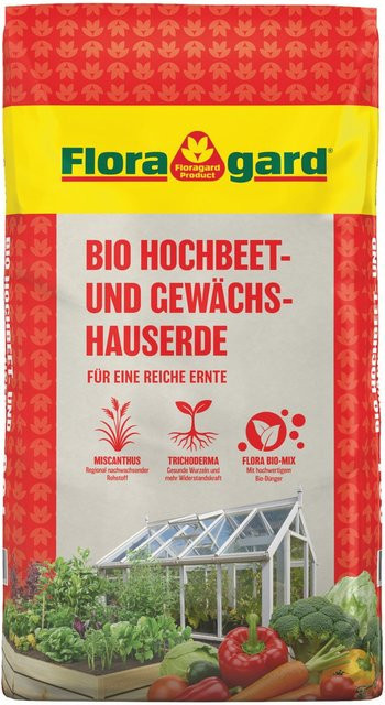 Floragard Bio Hochbeet- und Gewächshauserde für Gemüse- und Kräutergärten, 60 l - Bild 1