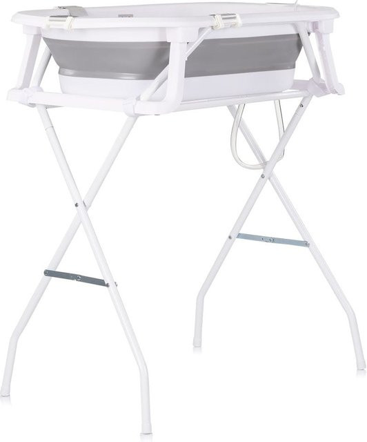 Chipolino Babybadewanne-Set Malibu in Grau mit Ständer, Thermometer und Ablauf, klappbar, Länge: 78 cm - Bild 1