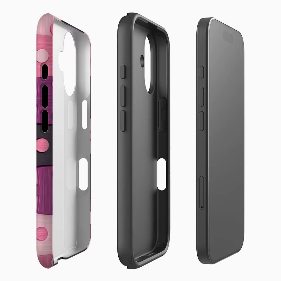 Rosa Puzzle-Mosaik Handyhülle für Apple iPhone mit doppelschichtiger Rückseite - Bild 2