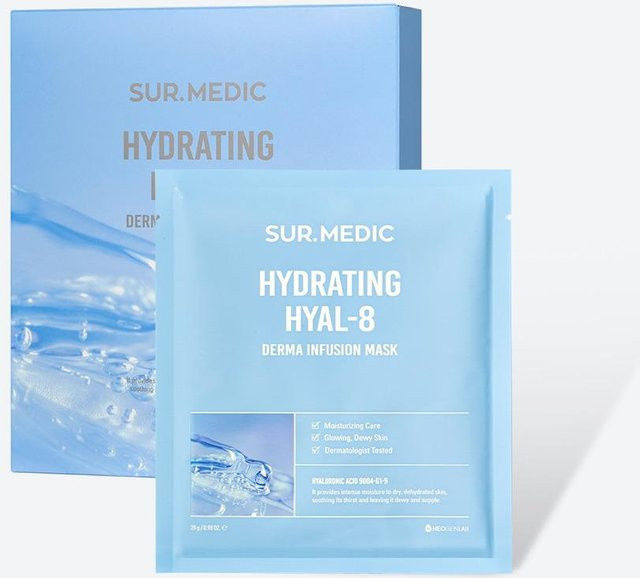 NEOGEN Sur.Medic+ Derma Infusion Mask, Feuchtigkeitsspendend, Hyaluronsäure, 10x 28g - Bild 1
