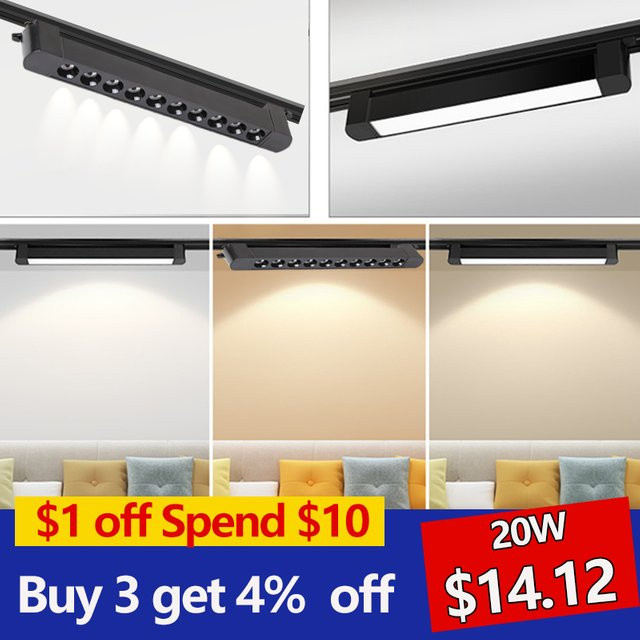 CANMEIJIA Magnetisches LED Schienenlicht Set in Schwarz für Wohnzimmer und Bekleidungsgeschäfte - Bild 1