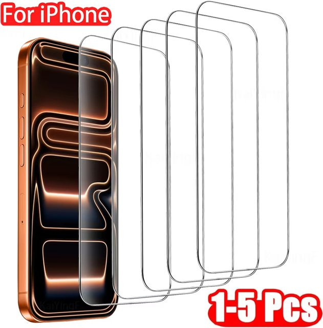 Panzerglas Displayschutzfolie für Apple iPhone 18 17 16 15 14 13 12 11 Pro Max XS XR X 7 8 16e in Transparent - Bild 1