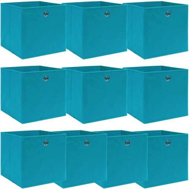 vidaXL Aufbewahrungsboxen aus Stoff, 10 Stück, Babyblau, B/T/H: 32 x 32 x 32 cm - Bild 1