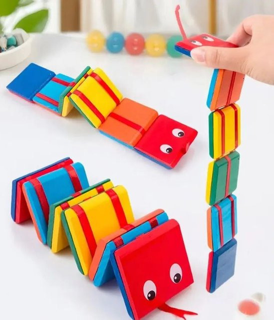 soulbao Holz-Flip-Leiter-Spielzeug, bunte Klappe - Bild 1