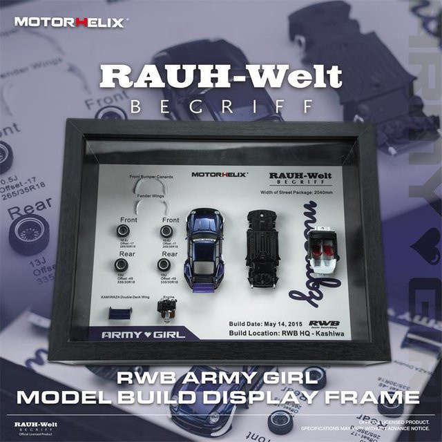 Linyi toy car Motorhelix 1:64 Rwb 964 Army Girl Modellbau Display Rahmen Diecast Modellauto, weiß, ab 14 Jahren - Bild 1
