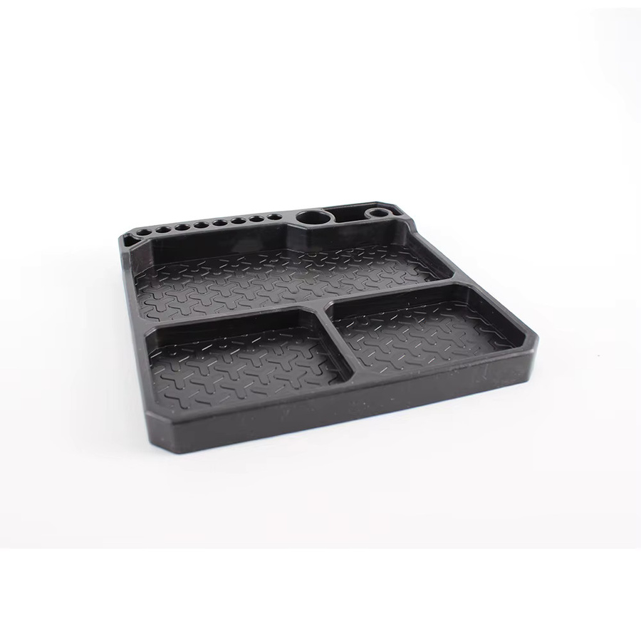 Silikon-Teileablage mit Werkzeugständer in Schwarz, Breite: 16 cm, Tiefe: 16 cm, Höhe: 3 cm - Bild 2