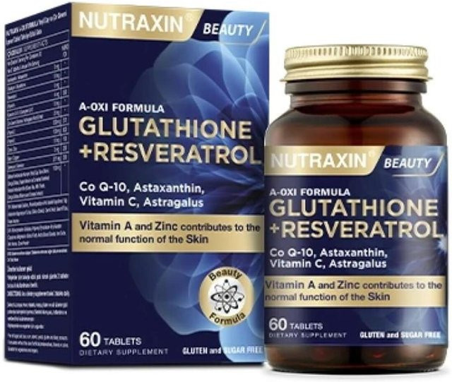 Nutraxin A-Oxi Formel, 60 Tabletten, Glutathion, Resveratrol, Astaxanthin, Q-10, Zink, Kupfer, Selen, Unisex - Bild 1