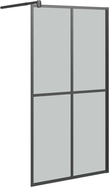 vidaXL Walk-In Duschwand aus Sicherheitsglas in Dunkelgrau, B: 100 cm, H: 195 cm - Bild 1