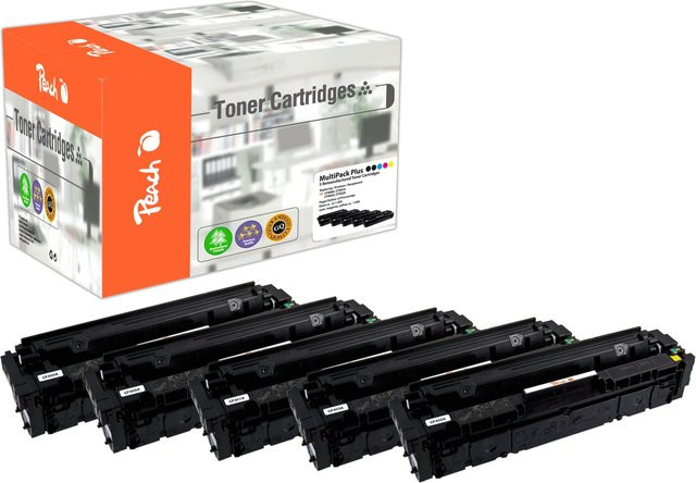Peach Toner-Kartuschen-Set für HP Color LaserJet Pro MFP M 277 dw, ersetzt HP 201A (CF400A, CF401A, CF402A, CF403A), wiederaufbereitet, Farben: Schwarz, Cyan, Magenta, Gelb - Bild 1