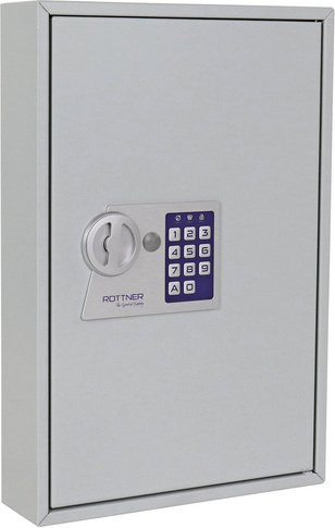 Rottner Schlüsseltresor S Schlüsselschrank aus Stahl in Lichtgrau, B: 30 cm, H: 45 cm - Bild 1