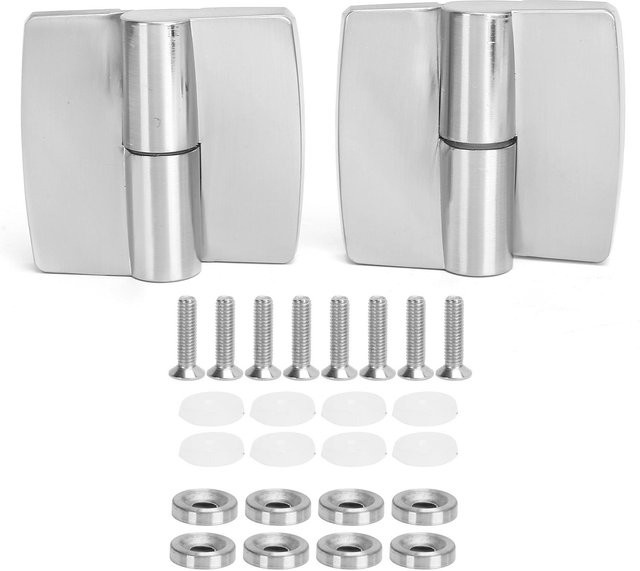 2 Stück OutsideWorld Schwerkraftscharnier aus Aluminiumlegierung für Möbeltürbeschläge, Farbe: Silber, B/H: 8,5 x 8,0 cm, Linke Seite - Bild 1