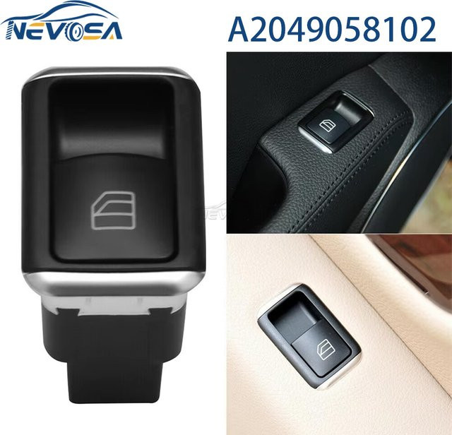 NEVOSA Elektrischer Fensterheber Schalter für die Beifahrerseite passend für Mercedes Benz CLA CLS E CL W166 X166 W156 W264 ML350 ML50 in Schwarz - Bild 1