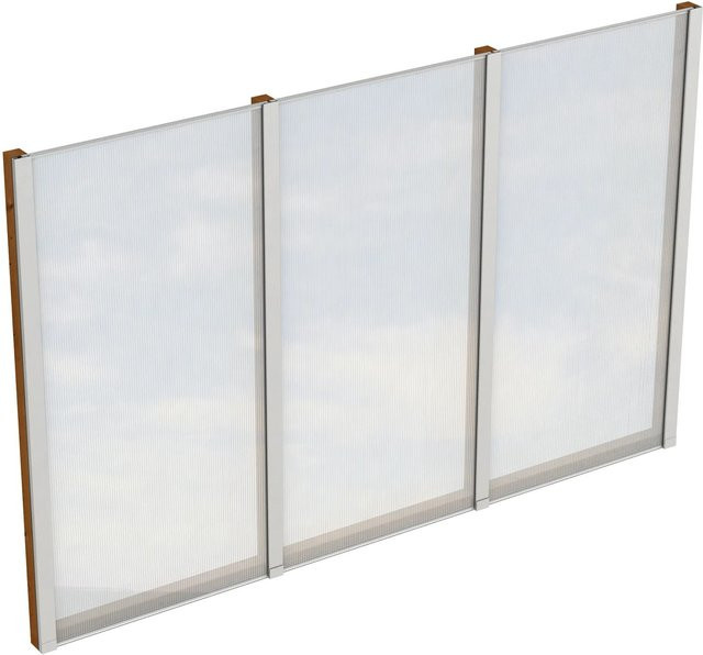 SKANHOLZ Seitenwand aus Holz mit semi-transparenten Polycarbonatplatten, Farbe: Nussbaum, B/H: 305 x 200 cm - Bild 1