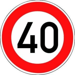 ADCO Verkehrszeichen Folie VKZ.274-40 Ronde 600mm 40 km/h in Rot mit RAL-Gütezeichen - Bild 1