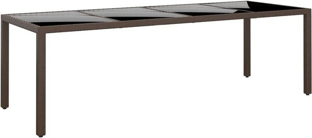 Furnicato Gartentisch aus braunem PE-Rattan mit Glasplatte für Garten und Terrasse, B/T/H: 250 x 100 x 75 cm - Bild 1
