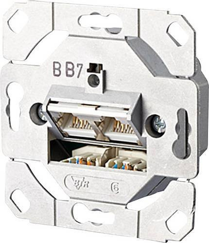 Metz Connect Netzwerkdose Unterputz Einsatz CAT 6 mit 2 Ports in Silber - Bild 1