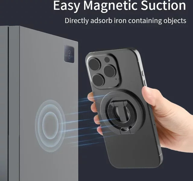 MagSafe doppelseitiger magnetischer Ringhalter in Grün – faltbarer tragbarer Telefongriff und universeller Stützständer für dein Smartphone und das Auto - Bild 1