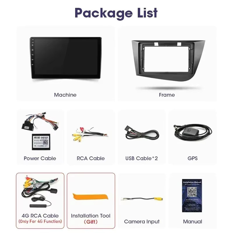 Srnubi 2 DIN Wireless Carplay Android Autoradio mit GPS für Seat Leon 2 MK2 2005–2012 Multimedia Player Stereo Head Unit in Schwarz - Bild 6