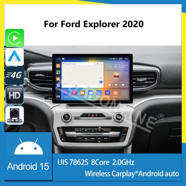 COHO Android 15 Auto-Multimedia-Videoplayer für Ford Explorer 2020 mit 13,1 Zoll Display, GPS-Navigation, CarPlay und 4G Unterstützung, Schwarz - Bild 1