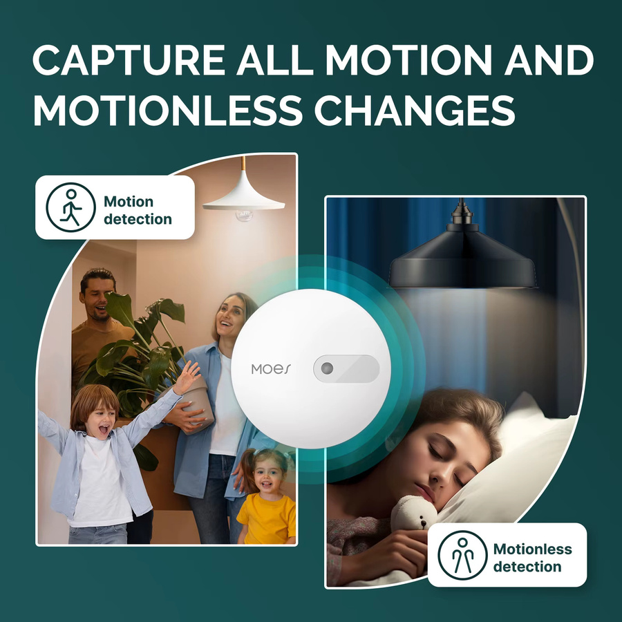 MOES Tuya ZigBee Human Presence Sensor Radar Wave Detector für Home Security in Weiß - Bild 3