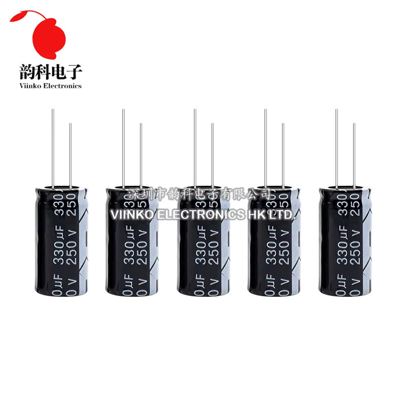 5 Stück Aluminium-Elektrolytkondensatoren 250 V in Schwarz (verschiedene Kapazitäten von 1 UF bis 330 UF) - Bild 2